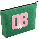 Sorority Paraphernalia Cosmetic Bag Since 1908 Gift Pink And Green Sorority Makeup Bag Black Greek Sorority Gift For Sister (1908Makeup)