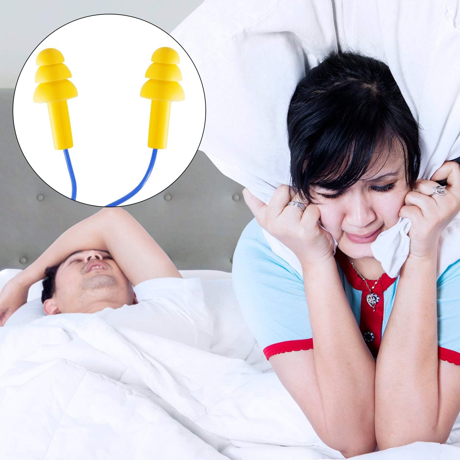30 Pairs or 60 Pairs Corded Ear Plugs Silicone Waterproof Ear Plugs with Cords for Sleeping Snoring Swimming Shooting, Reusable Ear Plugs Noise Cancelling and Hearing Protection (30): Health & Personal Care