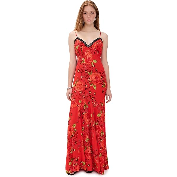 alice + olivia Women's Minka Tie Front Maxi Dress with Tassels, Serenade  Dark Cherry, 2 at Amazon Women's Clothing store
