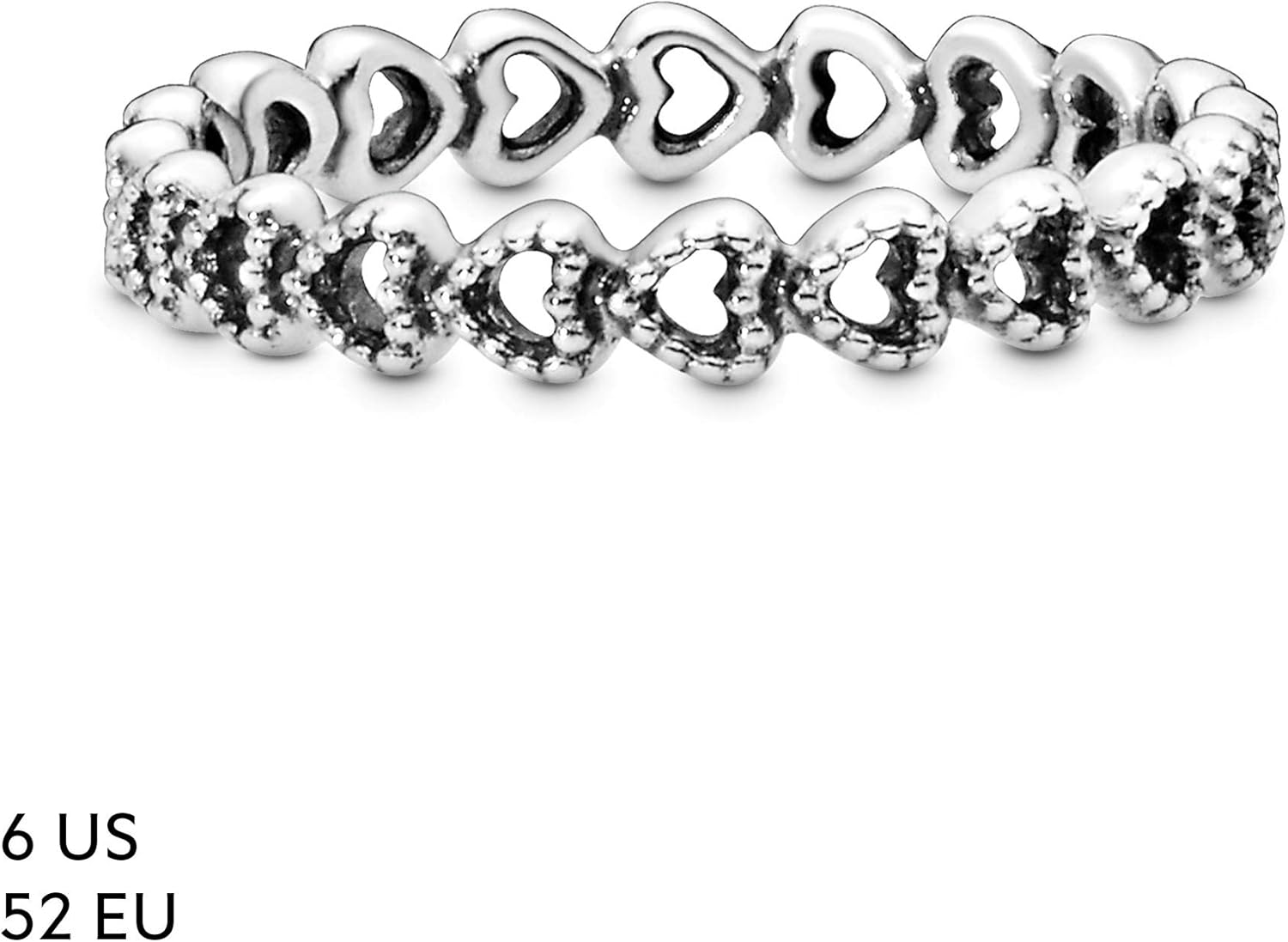 Pandora Jewelry Band of Hearts Sterling Silver Ring: Jewelry