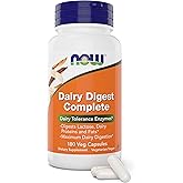 Now Dairy Digest Complete, 180 Veg Capsules, Lactose Digestion Support, Dairy Tolerance Enzymes