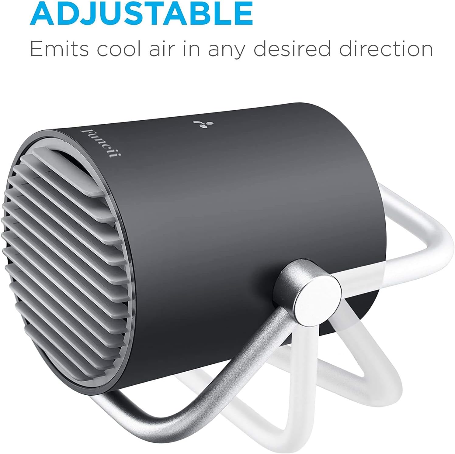 Fancii Small Personal Desk USB Fan, Portable Mini Table Fan with Twin Turbo Blades, Whisper Quiet Cyclone Air Technology - for Home, Office, Outdoor Travel (Black): Home & Kitchen