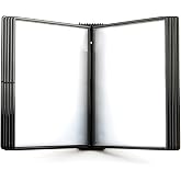 Tarifold Wall Mount Reference System, 10 Pockets, Easy-Load Design, Black | 10 Double-Sided Polypropylene Pockets, Holds 20 Letter-Size Sheets, Sturdy Wall-Mount Bracket, Quick and Easy to Install