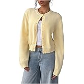 SOLY HUX Women's Button Down Cropped Lightweight Cardigan Sweater Cute Fall Fashion 2025