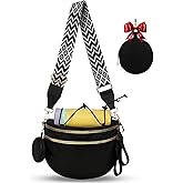 Bum Bags for Women Crossbody, Crossbody Bum Bags for Women with Multi-Compartment & Adjustable Straps-No Bottles Included