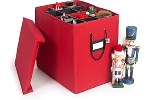 SANTA'S BAGS [16 Inch Tall Nutcracker and Figurine Collectibles Storage Boxes] - Large Ornament Bag for Holiday Decor Storage - Great for Storing 12 Carolers, Santa Figure, or Nut Cracker Ornaments