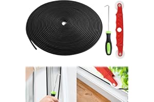 U0U Backer Rod 1/8inch,Backer Rod Kit with Roller Tool,16.4Ft Black Backer Rod Caulk Saver for Installing Door Window Gaps and Joint Concrete Filling (Black, 1/8inch x 16.4feet)