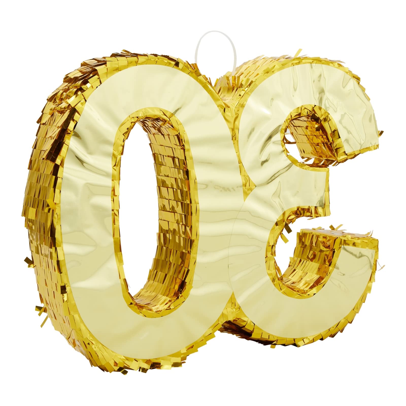 Sparkle and Bash Gold Foil Number 30 Pinata for 30th Birthday Party Decorations, Anniversary Celebrations (Small, 16.5 x 13 x 3 Inches)