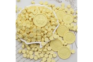 360pcs Light Yellow Sealing Wax Beads, Andotopee Premium Wax Seal Beads for Stamp Seals, Octagon Wax Sealing Pellets Refill Pack for Wax Seal Kit, Wedding Invitation, Letter Envelope Seal, DIY Crafts