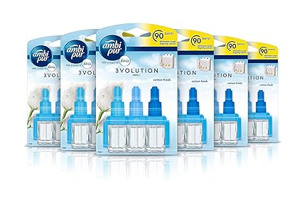 Ambi Pur 3Volution Lufterfrischer, Duftnote:'Cotton Fresh', Nachfüllpackung, je 20 ml, 6 Stück