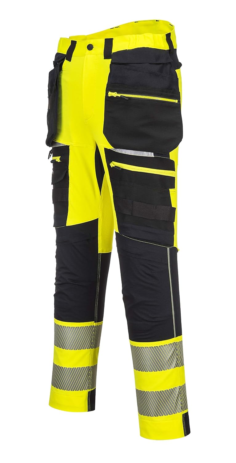Portwest Men's dx44 Work Trousers, Yellow/Black, 40 UK - Image 4