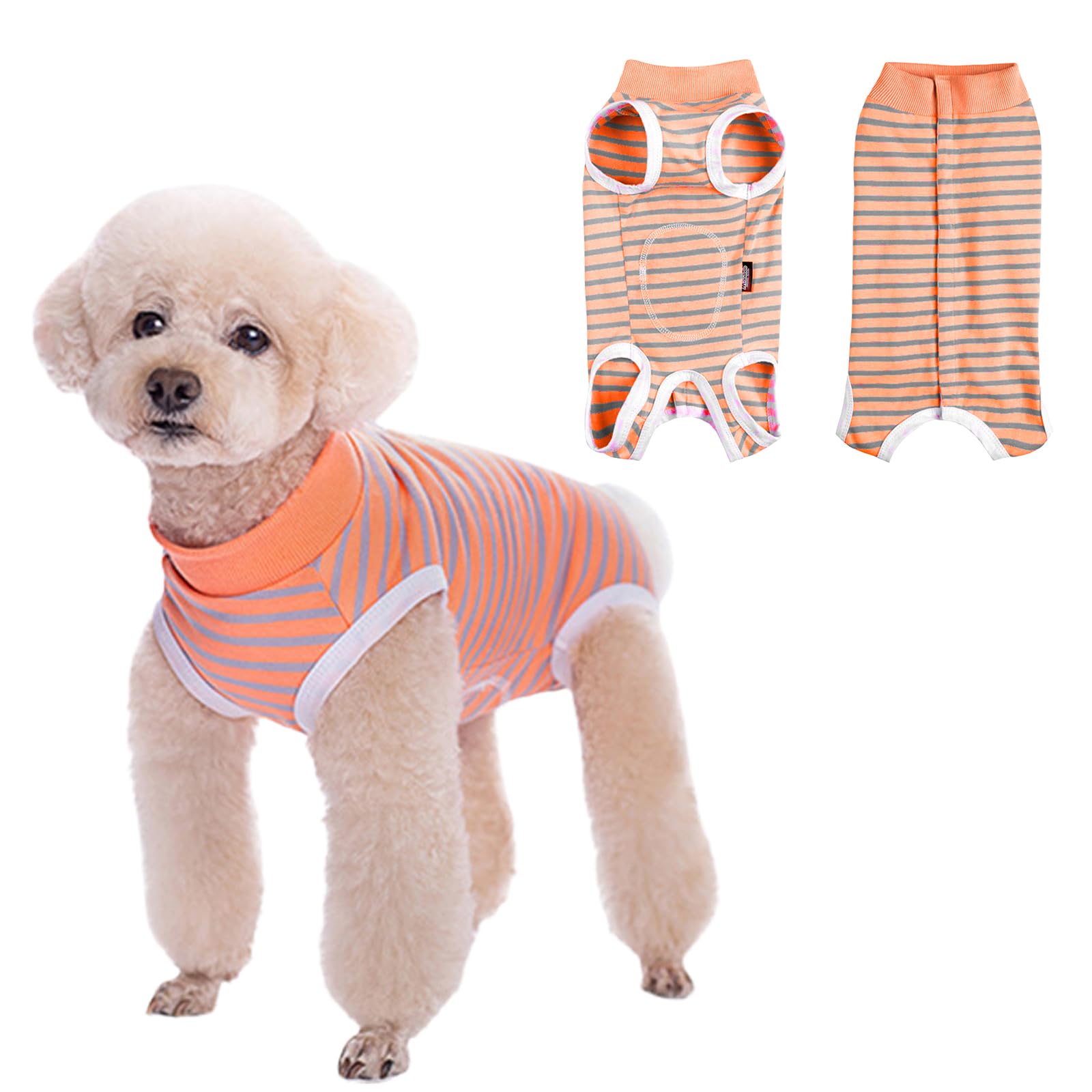 Dog Recovery Suit,Recovery Suit for After Surgery Male/Female Dogs,Anti-Licking Puppy Medical Surgical Suits,Cone E-Collar Alternative Pet Vest,Dog Abdominal Wounds Protector (Orange, S) — image 1