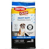 Glad for Pets XL Charcoal Training Pads, Heavy Duty, 24x24 in, 30 Count | Quick-dry quilted top and leak-resistant layers for indoor potty use and crate liners, 24 x 24 in