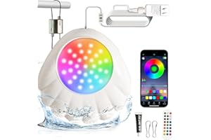 BOMSALUKA Pool Lights for Above Ground Pools/Inground Pool - Waterproof IP68 Above Ground Pool Lights with Remote Control, 16 Million Colors, Music Sync Smart Pool Lights Underwater LED Pool Light (1 Pack)