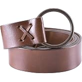 Battle-Merchant Medieval Leather Ring Belt Cross-Lacing 75