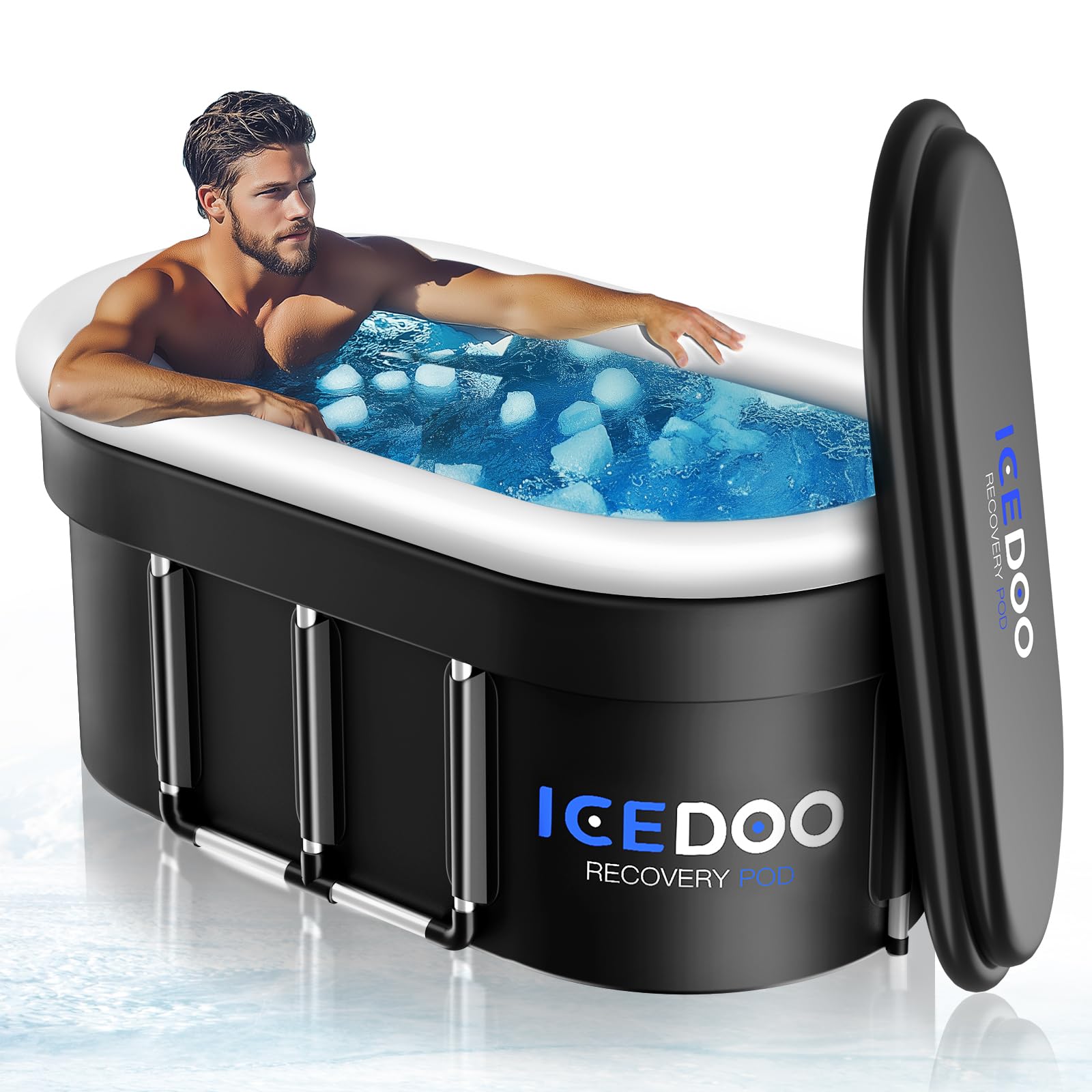 Photo 1 of Wxtkkom Upgraded 175 Gal XXL Large Oval Ice Bath with Air Ring, Multi-Layered Portable Cold Plunge Tub for Athletes, Foldable & Inflatable Cold Tub Recovery at Home, Outdoors,Gym Use Bathtubs.