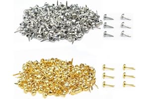 baotongle Lot de 500 attaches en papier plaqué laiton pour scrapbooking, attaches parisiennes rondes en métal avec sac de ran
