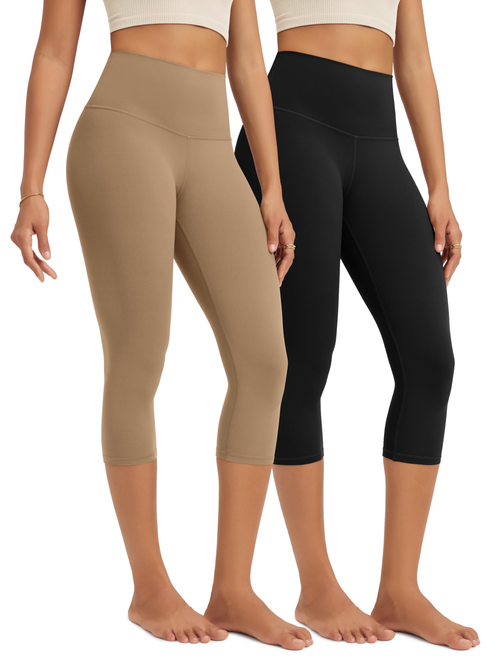ODODOS 2-Pack Buttery Soft Lounge Yoga Capris for