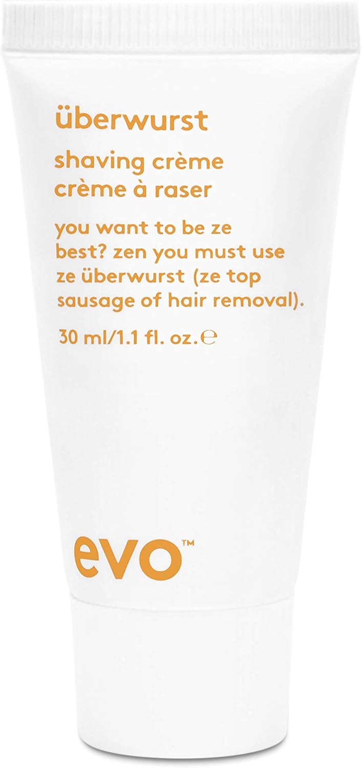 Evo Uberwurst Moisturising Vegan Shaving Cream for Men Soothing for Sensitive/All Skin Types, Reduces After-Shave Burn, 30 mL