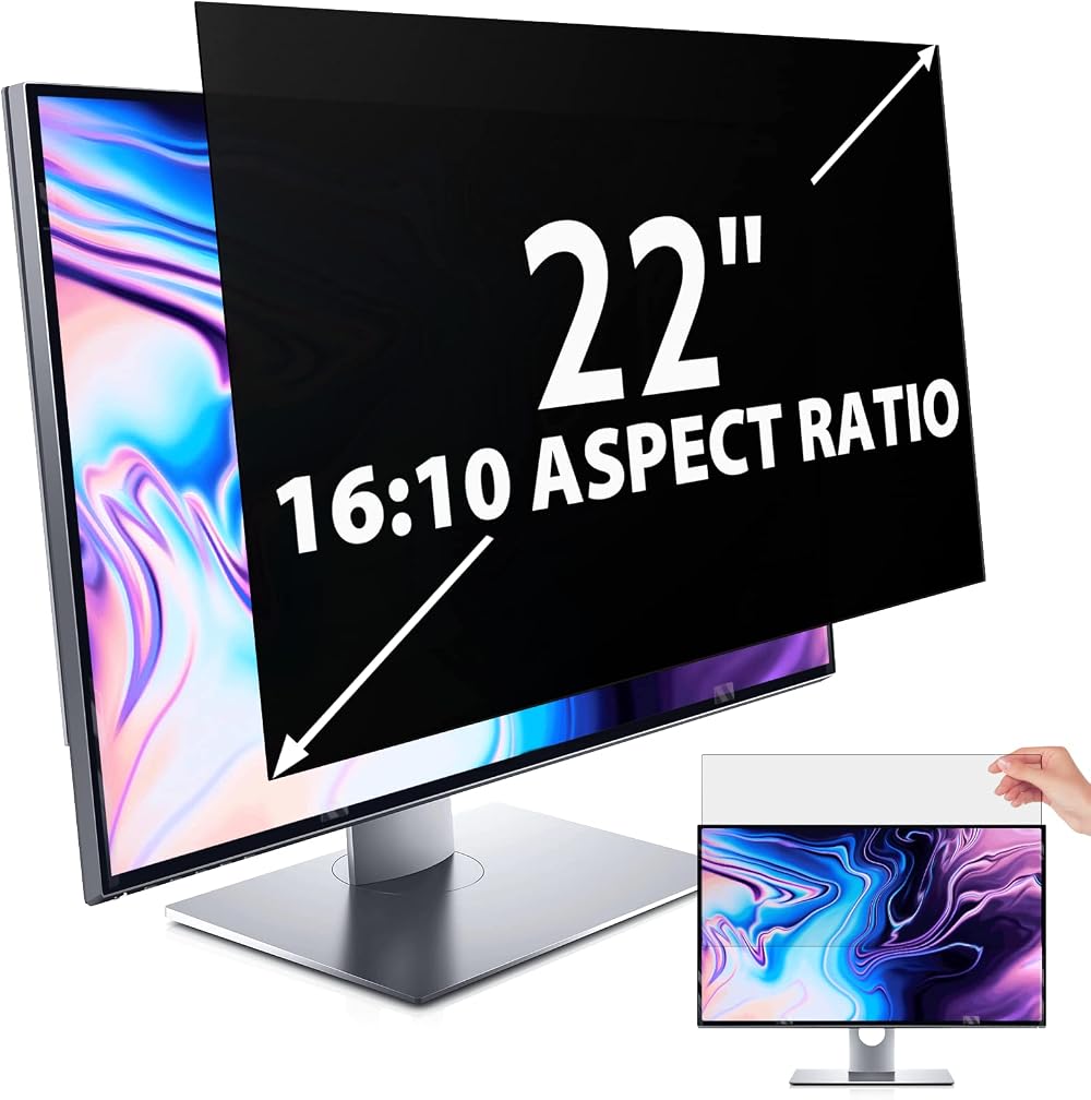 IPROKKO 22 Inch Privacy Screen Filter 16:9 Anti Glare Blue Light
