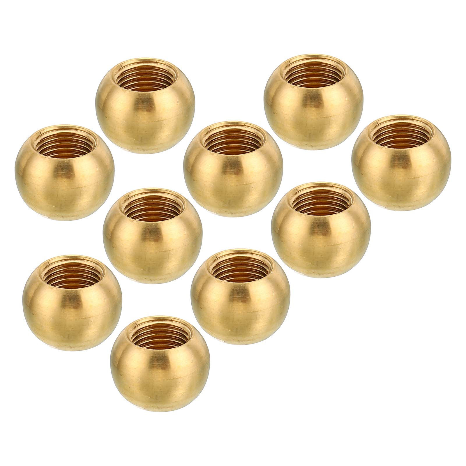 PATIKIL M10x1 16mm Thread Lamp Finials Cap Knob, 10 Pack Brass Ball Lamp Decoration Screw Caps for Furniture Lighting Lamps