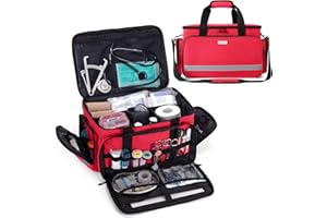 CURMIO Nurse Bag, Medical Bag Clinical Bag with Inner Dividers and No-Slip Bottom for Home Visits, Health Care, Hospice, Gift