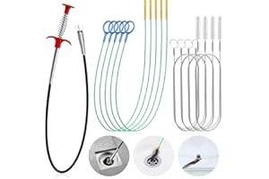 KELLY'S COLLECTION Drain Snake Clog Remover Tool: 5 × 30 Inch Sink Snake + 1 × 35.5 Inch Drain Cleaner Tool + 4 × 59 Inch Tube Drain Brush for Shower, Toilet, Bathroom Sink & Tub (10 Pack)