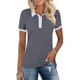 LOMON Womens Golf Polo Shirts Short Sleeve Collared Tops Lightweight Moisture Wicking Tennis Activewear S-XXL