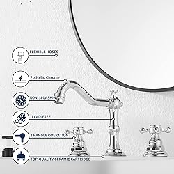 GGStudy Two Handles Three Holes Faucet 8-16 inch