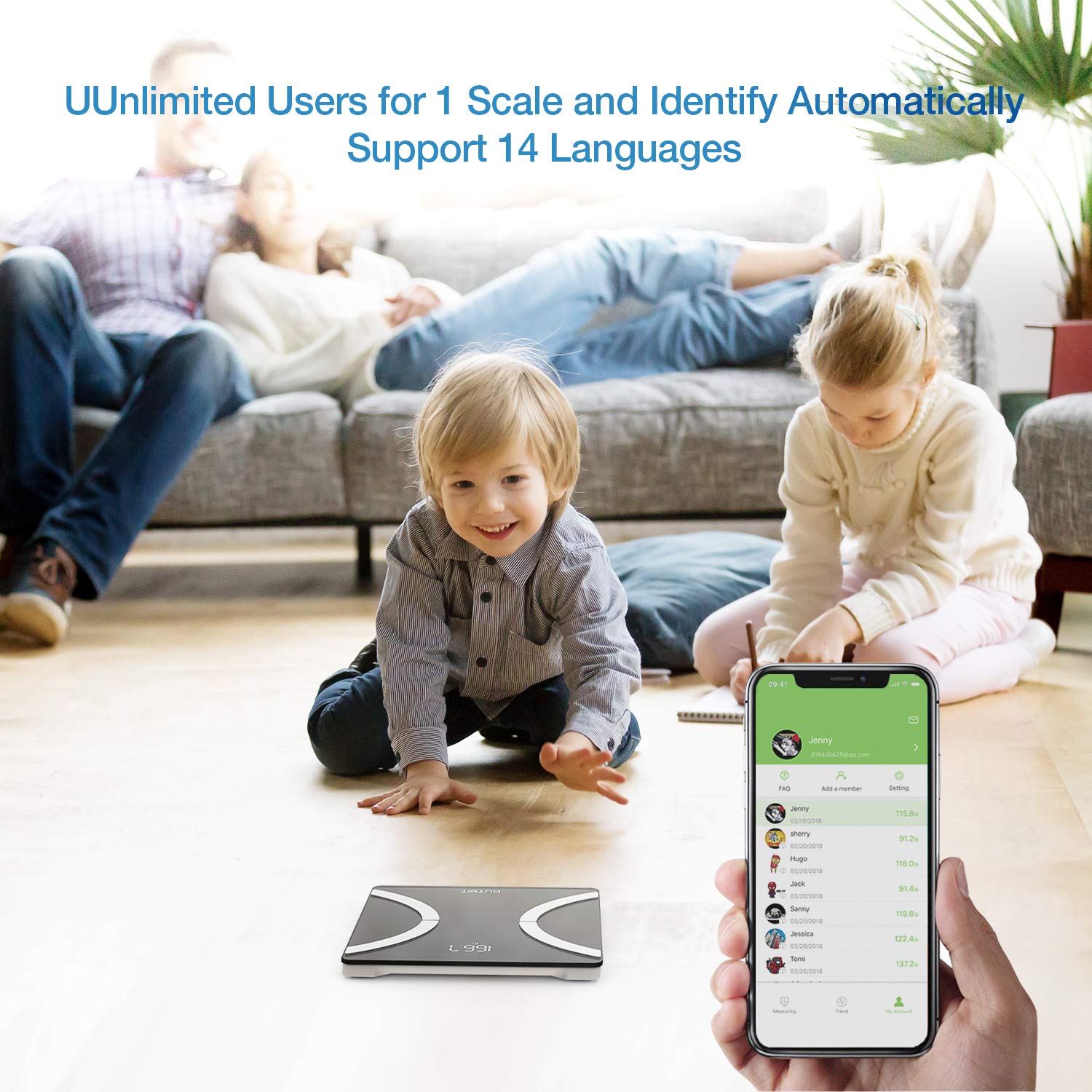 Körperfettwaage, Personenwaage mit Körperfett Bluetooth Personenwaage mit APP Smart digitale Waage für Körperfett, BMI, Gewicht, Muskelmasse, Wasser, Skelettmuskel, Knochengewicht, BMR usw.