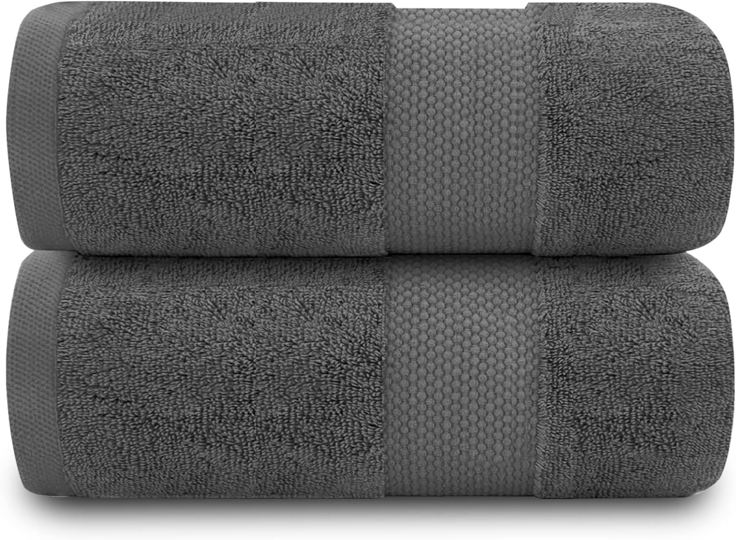 GC GAVENO CAVAILIA Soft Bath Towel Set | 2 Pieces Egyptian Cotton Bathroom Towel | 700 GSM Hotel Collection Towels | Water Absorbent Towels Sets, Charcoal, 70X125