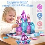 Dreamon 68 PCS Mini Magnetic Tiles Set Ice & Snow Travel Box view 3
