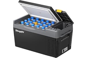 BougeRV 12 Volt Refrigerator, CRPRO 21 Quart 12V Car Fridge, Portable Freezer (-8℉~50℉), Compressor Electric Cooler with 12V/24 DC, 110-240 AC for Outdoor Camping Overlanding Truck RV SUV Van