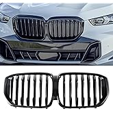Front Kidney Grille for BMW X5 G05 2024-IN Gloss Black Single Slat ABS Grill