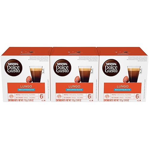 Nescafe Dolce Gusto Coffee Pods, Lungo Decaffeinato, 16 capsules