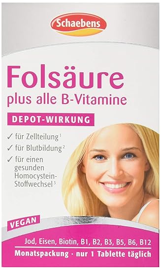 Schaebens Folsäure und alle B-Vitamine, 1er Pack (1 x 30 Stück)