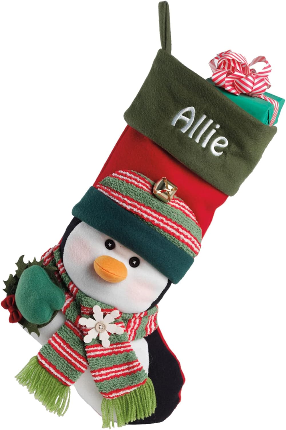 Stockings & Holders - Let's Make Memories Big Face Jingle Bell Personalized Christmas Stocking - 3D Plush - Customized Embroidered Name - 20
