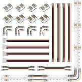 BTF-LIGHTING FCOB 12MM 6PIN Connector Kit for COB RGBCCT LED Strip Lights,L-Shaped/Dual-End with Wire,Gapless/Strip to Wire/6PIN JST Connector,6 Conductor 24AWG Wire