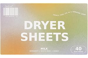 DedCool - Natural Dryer Sheets (MILK) | Clean, Non-Toxic Fragrance For All (1-Pack, 40 Sheets)