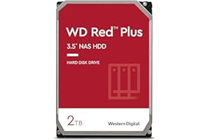 Western Digital 2TB WD Red Plus NAS Internal Hard Drive HDD - 5400 RPM, SATA 6 Gb/s, CMR, 64 MB Cache, 3.5" - WD20EFRX