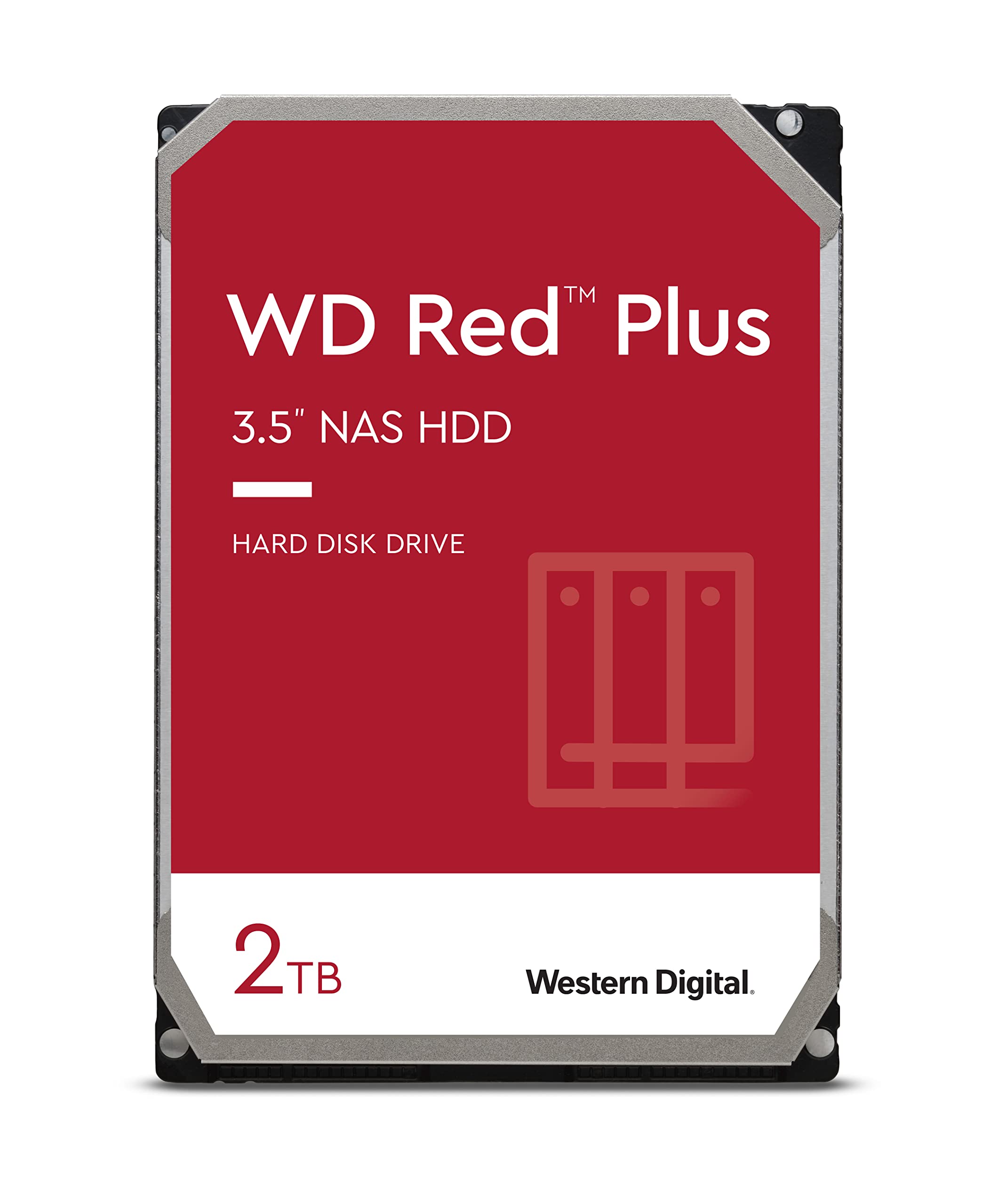 Photo 1 of Western Digital 2TB WD Red Plus NAS Internal Hard Drive HDD - 5400 RPM, SATA 6 Gb/s, CMR, 64 MB Cache, 3.5" - WD20EFRX