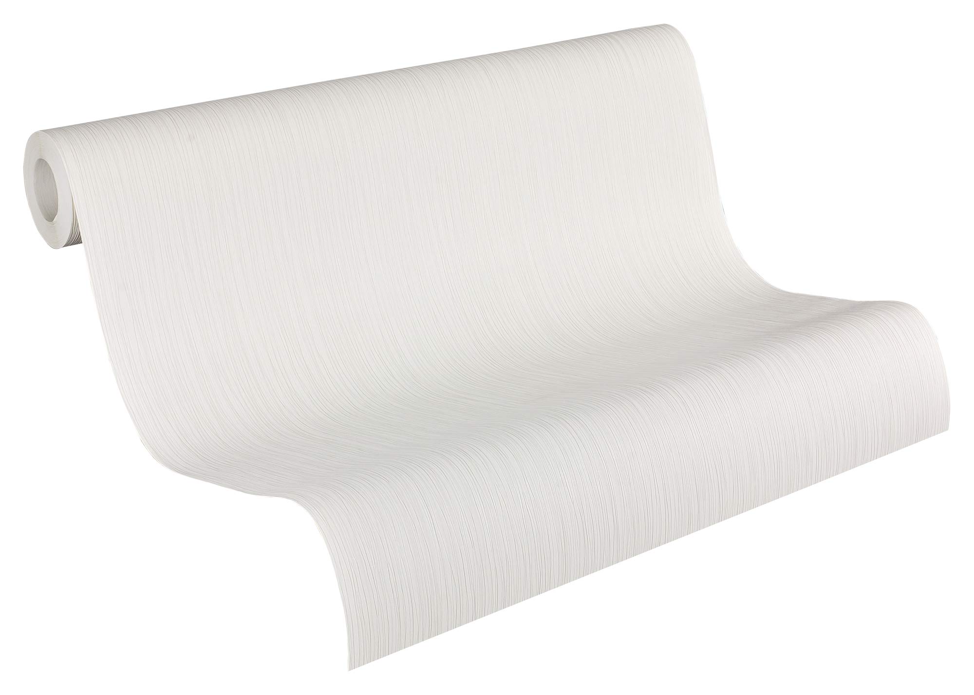 Livingwalls Non-Woven Wallpaper Plain Wallpaper 10.05 m x 53 cm White Made in Germany 913050 9130-50