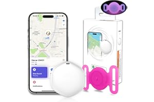 BINGOLAR GPS Tracker for Dogs, Mini GPS Cat Tracker, Dog Tracking tag with Holder, No Monthly Fee,Work with Apple Find My(iOS Only),Dog Tracking Device,Anti-Lost,Finder Tag for Vehicles/Pets/Kids/Items (YPink)