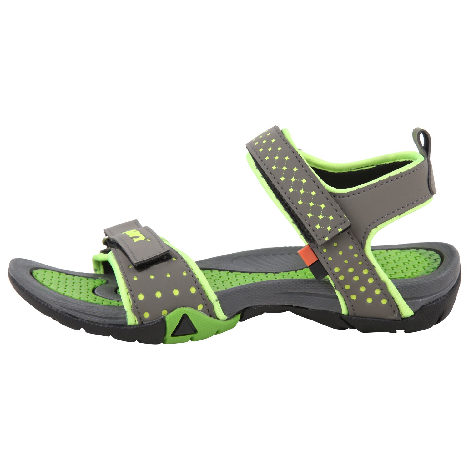 sparx women's ss0803l3 series dark grey fluorescent green synthetic casual floater sandals