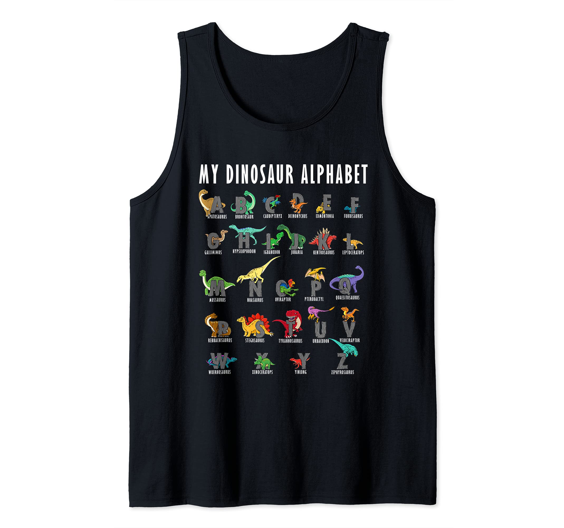 My Dinosaur Alphabet Reptiles Dino Fossil Profession Hobby Tank Top