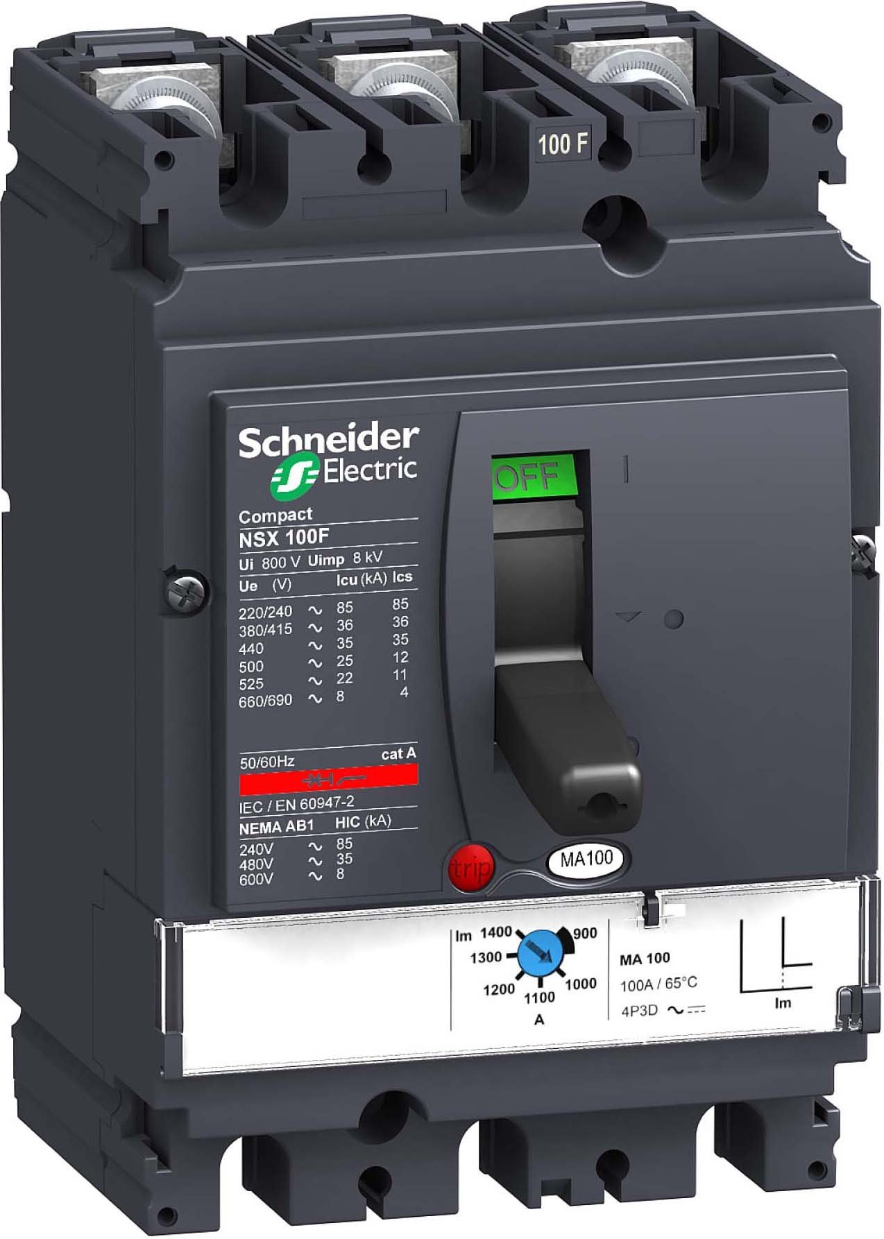 Schneider Elec PBT – Cap 05 02 – Switch Control MAGNETICO nsx100 °F ma12,5 3 Poles 3R