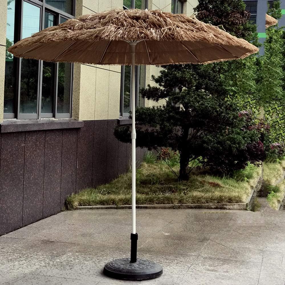 8.2 Ft Hula Thatched Tiki Umbrella, Hawaiian Style Beach Patio Umbrella