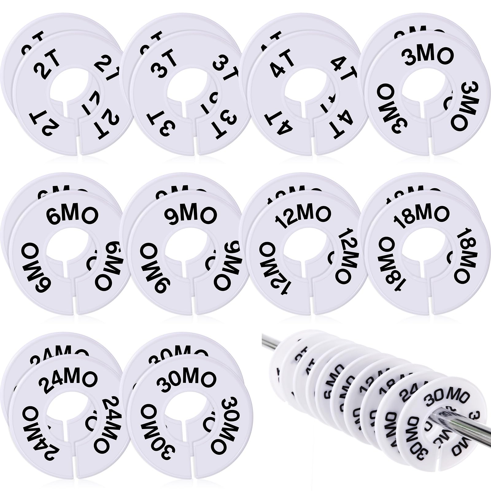Photo 1 of Blulu 10 Pack Clothing Rack Size Dividers Round Hangers Dividers