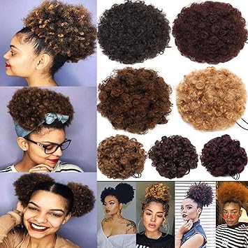 Afro Kinky Curly Updo Fluffy Scrunchy Hairpiece Puff Ponytail