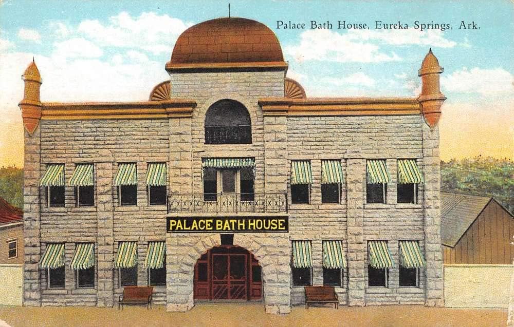 Eureka Springs Arkansas Palace Bath House Exterior Vintage Postcard KK272